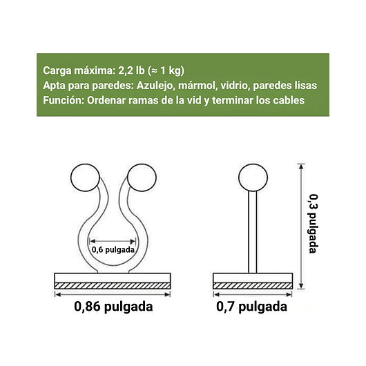 Clip Gancho De Amarre De Plantas, Hortalizas De Pared X20pz 14