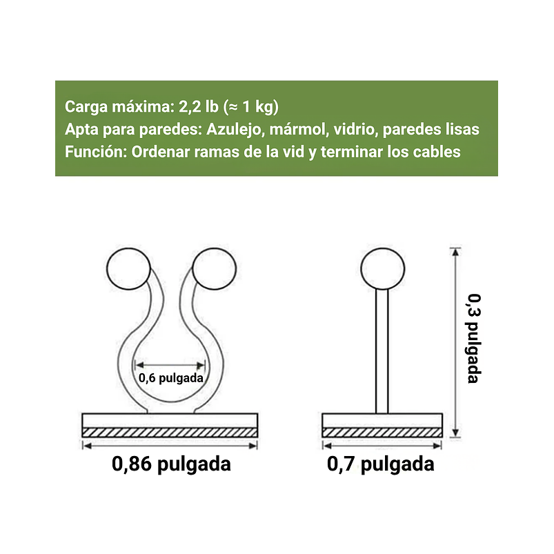 Clip Gancho De Amarre De Plantas, Hortalizas De Pared X 10pz 15