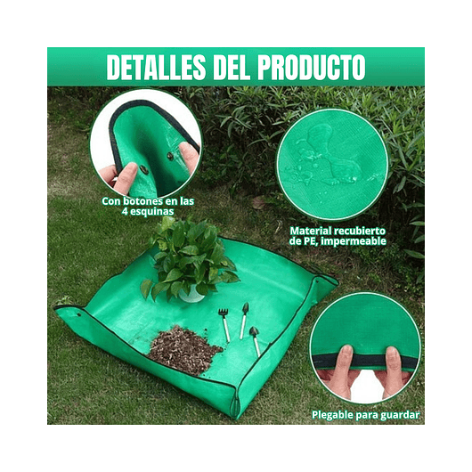 Alfombra Tapete Jardinería Trasplante De Plantas 66cm X 66cm 3