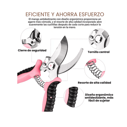 Kit Tijeras de Poda Despunte Plantas Jardineria Acero Inox 3