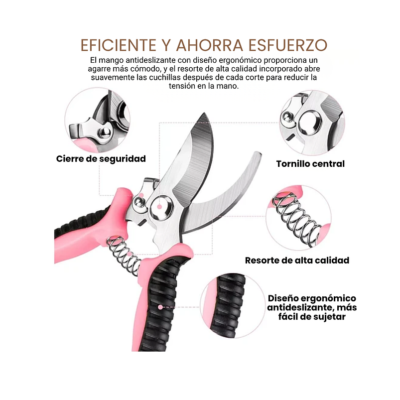 Kit Tijeras de Poda Despunte Plantas Jardineria Acero Inox 3