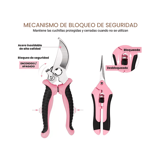 Kit Tijeras de Poda Despunte Plantas Jardineria Acero Inox 4