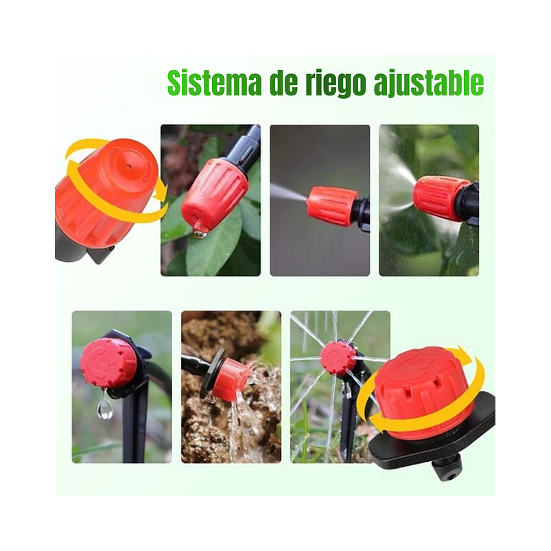Sistema De Riego de Plantas, Jardin, Huerto Por Goteo, Pulverización y Aspersión x 50mt y Accesorios 6