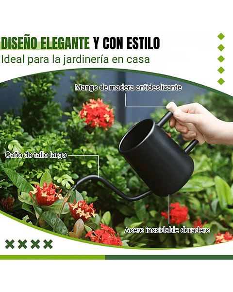 Regadera Chic De Plantas x1 Litro Acero más herramientas de Jardín