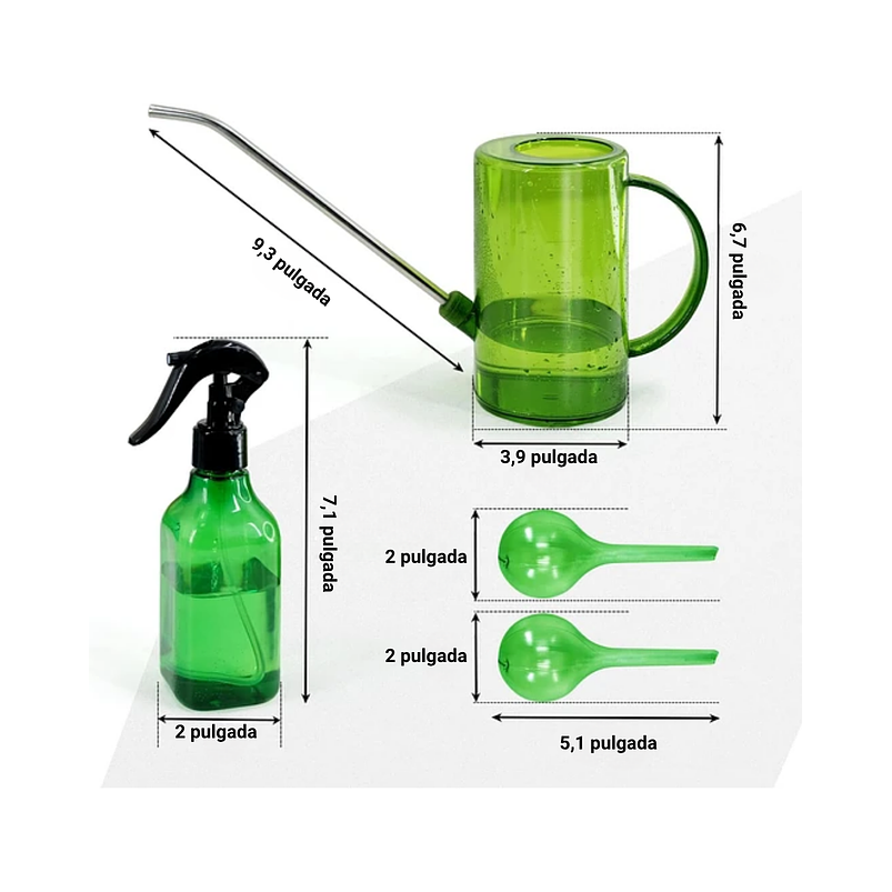 Regadera Plastica Plantas Premium Salida en Acero más Spray x1 litro mas 2 Peras de Riego 4