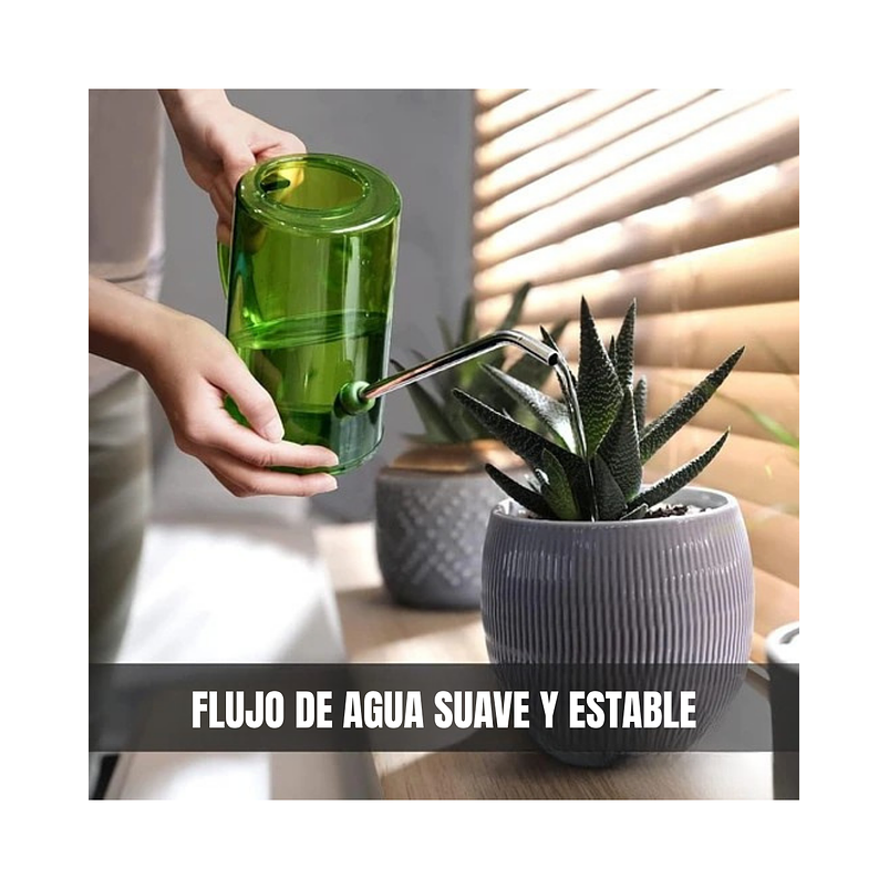 Regadera Plastica Plantas Premium Salida en Acero más Spray x1 litro mas 2 Peras de Riego 8
