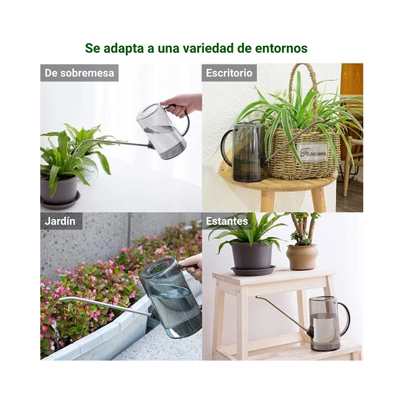 Regadera Plantas Premium x1 Litro Salida Larga Acero más spray 7