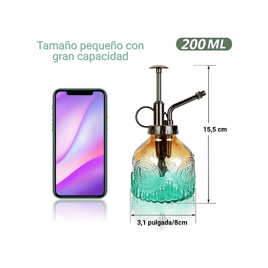 Regadera Spray Vintage En Vidrio x200ml Rociadora Atomizado 6