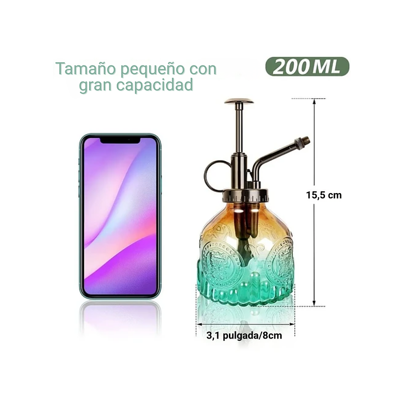 Regadera Spray Vintage En Vidrio x200ml Rociadora Atomizado 6