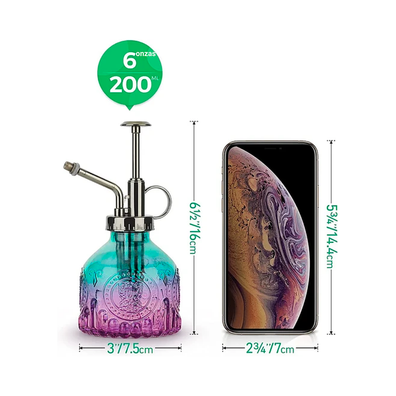 Regadera Spray Vintage En Vidrio x200ml Rociadora Atomizado 8