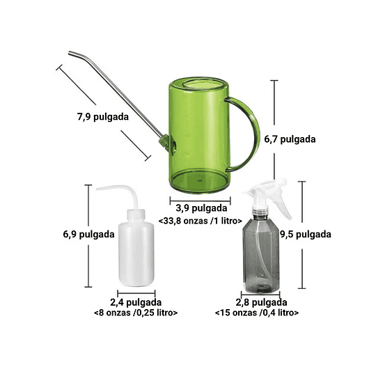 Kit Regadera Plástica Plantas Salida en Acero x 1 Litro 3