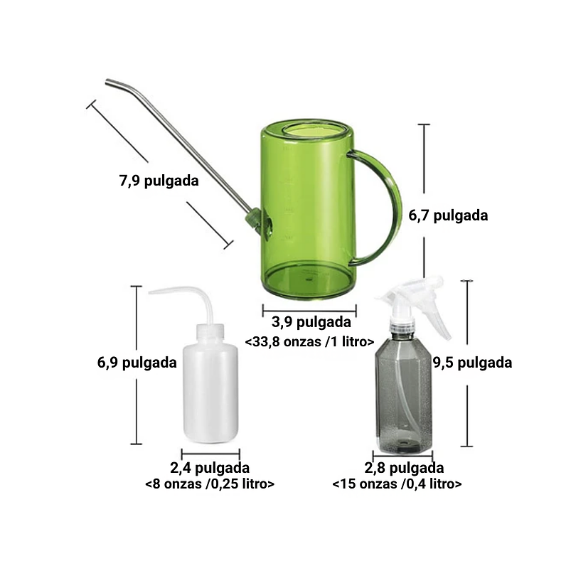 Kit Regadera Plástica Plantas Salida en Acero x 1 Litro 3