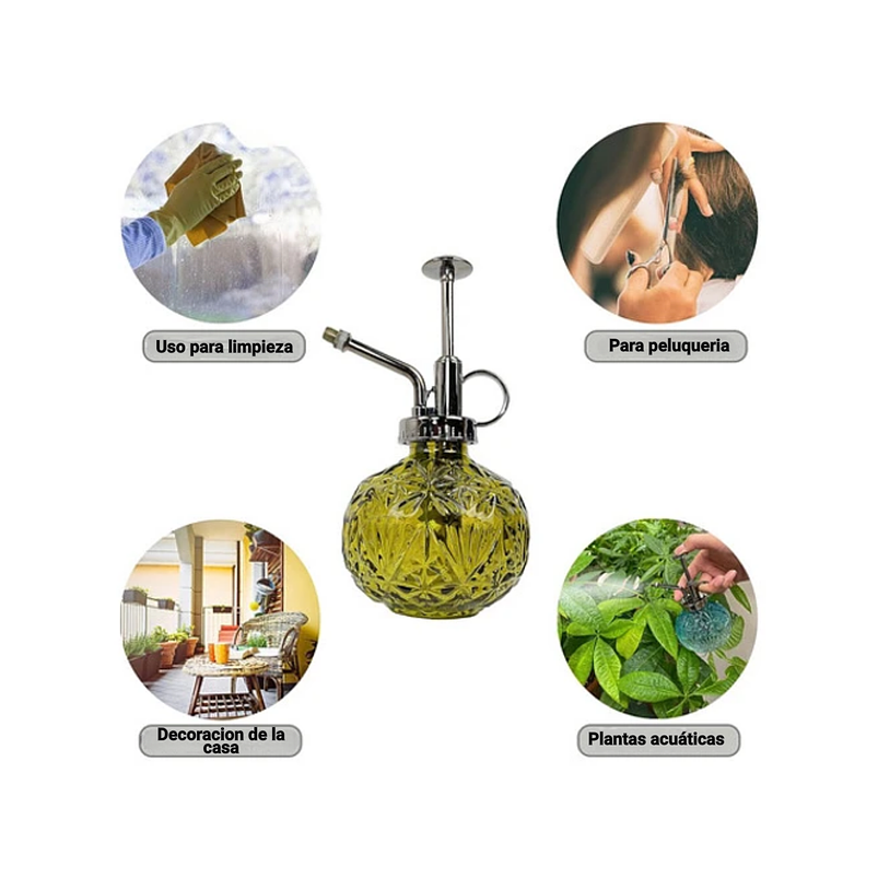 Regadera Plantas Spray En Vidrio Vintage X200ml Rociador 19