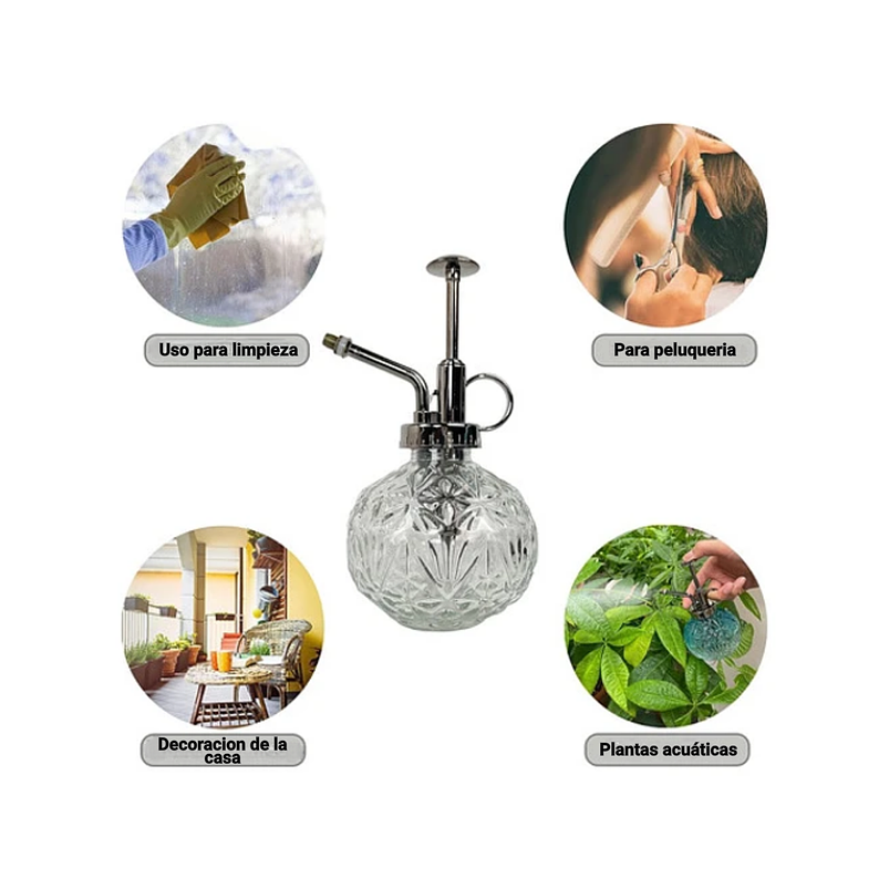 Regadera Plantas Spray En Vidrio Vintage X200ml Rociador 23