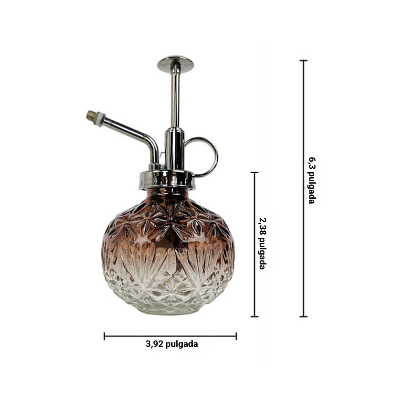 Regadera Plantas Spray En Vidrio Vintage X200ml Rociador 25