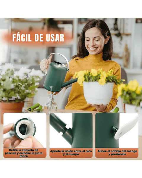 Regadera Plástica De Plantas Jardín x1,6 Litros