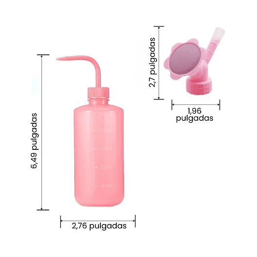 Botella De Riego De Apretar X500ml Plantas más Tapa Regadera 3