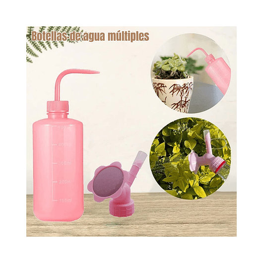 Botella De Riego De Apretar X500ml Plantas más Tapa Regadera 7