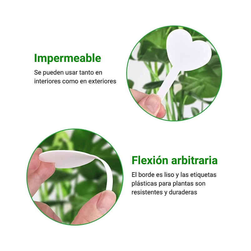Etiquetas Plantas Siembra Corazón x50 Unidades 16