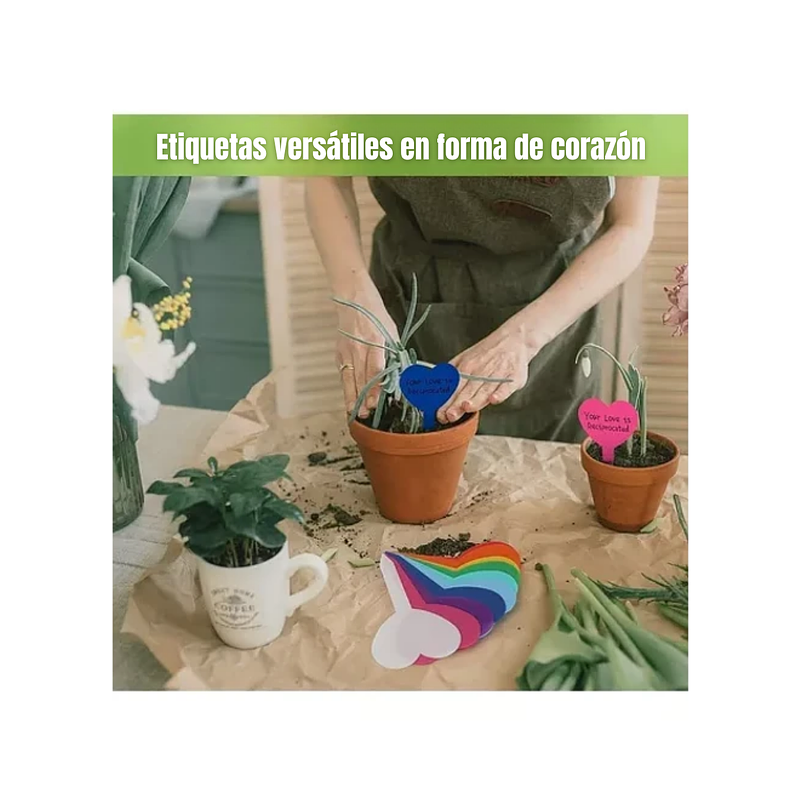 Etiquetas Plantas Siembra Corazón x100 Unidades 14