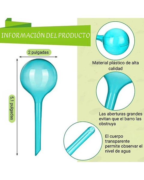 Bomba de Riego Estacas para Plantas en Maceta x4 Unidades