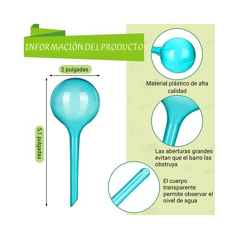 Bomba de Riego Estacas para Plantas en Maceta x4 Unidades 2