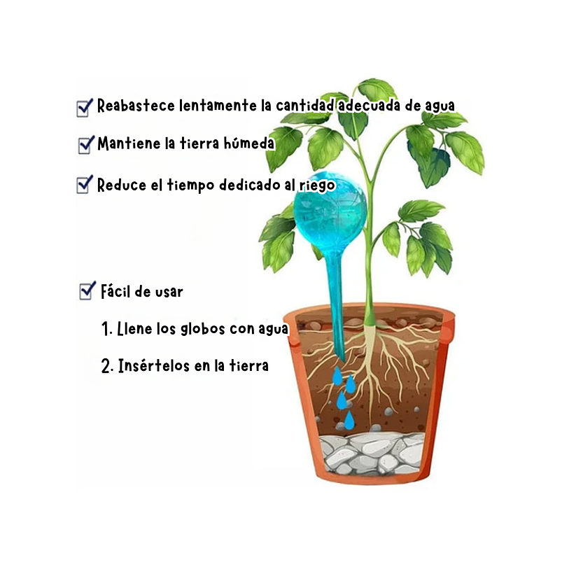 Bomba de Riego Estacas para Plantas en Maceta x4 Unidades 7
