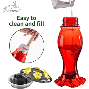 Bebedero De Colibríes Plástico 18 Onzas Con 6 Puertos De Alimentación