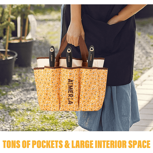 Juego x5 Herramientas Jardinería Resistente Con Bolso 5