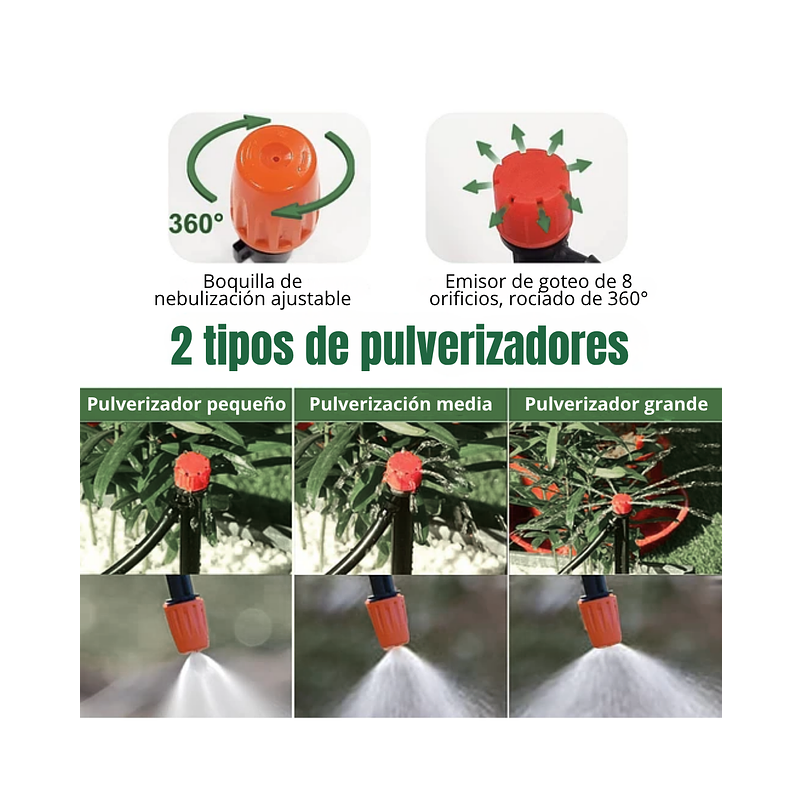 Kit De Riego Por Goteo 50 mt De Plantas, Huerto y Jardin -200 Piezas 7