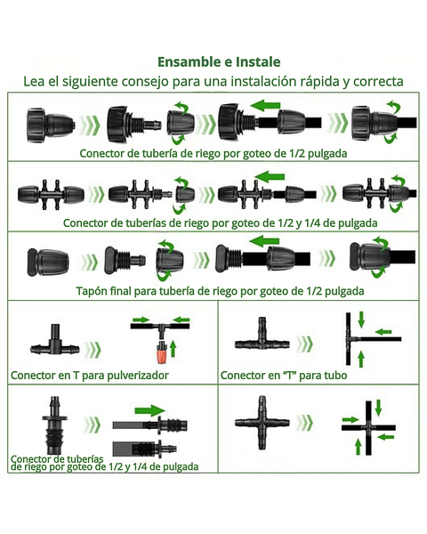 Kit De Riego Por Goteo, Aspercion y Pulverizacion de Jardines, Huertos y Plantas