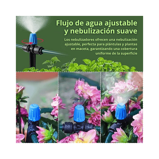 Sistema De Riego Por Goteo Huerto y Jardin x 20mts Con Conector Rápido 3