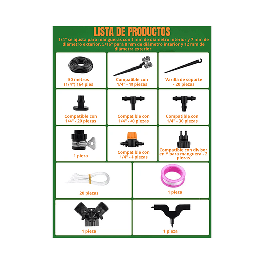 Sistema De Riego por Gotero, Aspersores y Nebulizadores para Plantas Jardín y Huertos 2