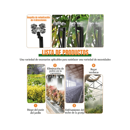 Sistema De Riego por Gotero, Aspersores y Nebulizadores para Plantas Jardín y Huertos 3