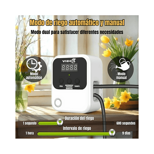 Sistema de Riego Automático con Temporizador Programable para Plantas de Interior 5