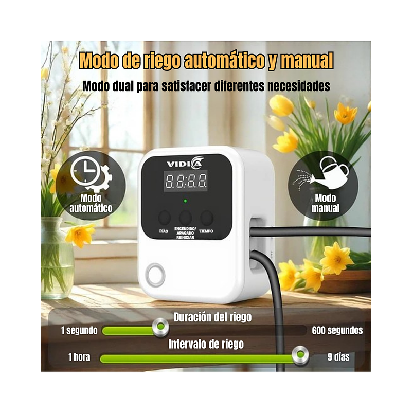 Sistema de Riego Automático con Temporizador Programable para Plantas de Interior 5