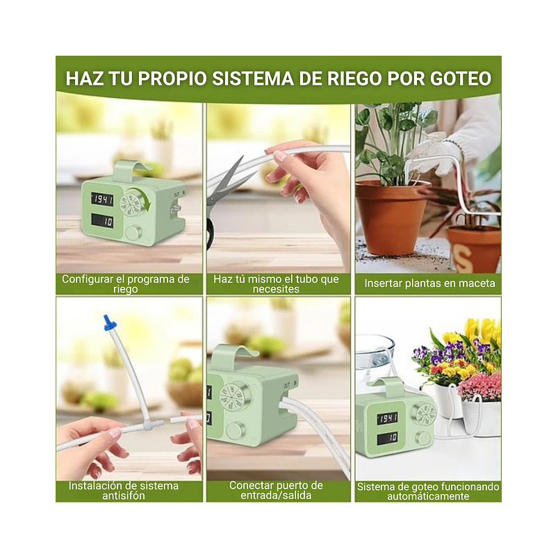Riego Automatico Por Goteo Con Temporizador Para 15 Plantas 6