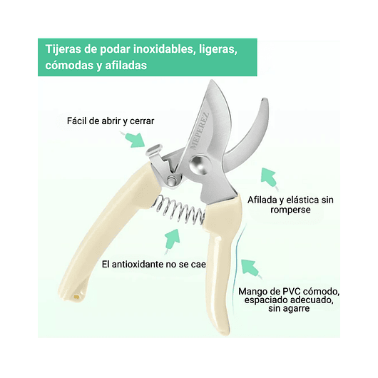 Tijera de Poda Para Plantas - Jardinería Hoja En Acero 11