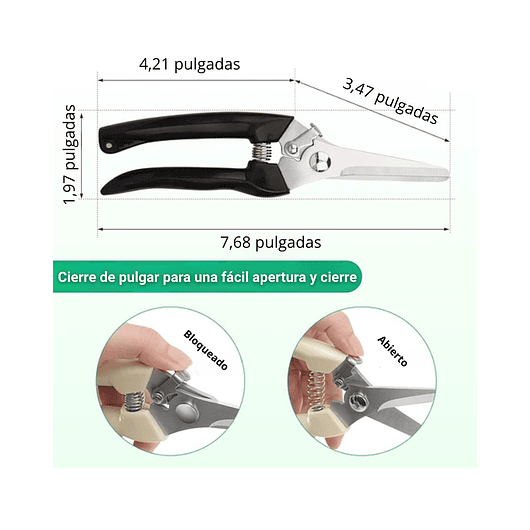 Tijera De Poda De Plantas Jardinería Acero Inoxidable X2 Und 6
