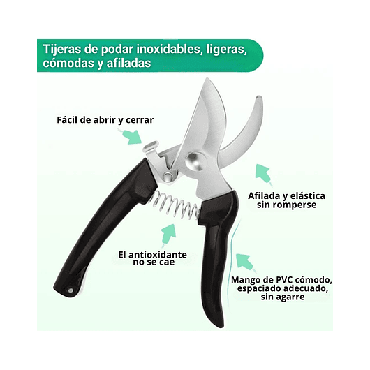 Tijera De Poda De Plantas Jardinería Acero Inoxidable X2 Und 7