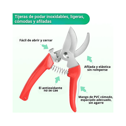 Tijera De Poda De Plantas Jardinería Acero Inoxidable X2 Und 11
