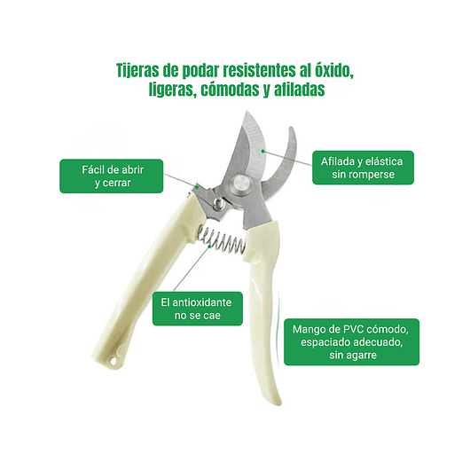 Tijera De Poda De Plantas Jardinería Acero Inoxidable X2 Und 14