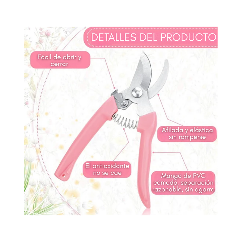 Tijera De Poda De Plantas Jardinería Acero Inoxidable X2 Und 22