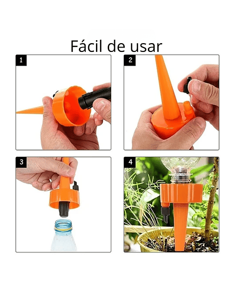 Kit Estacas de Riego Plantas Por Goteo x8 unidades Ajustable