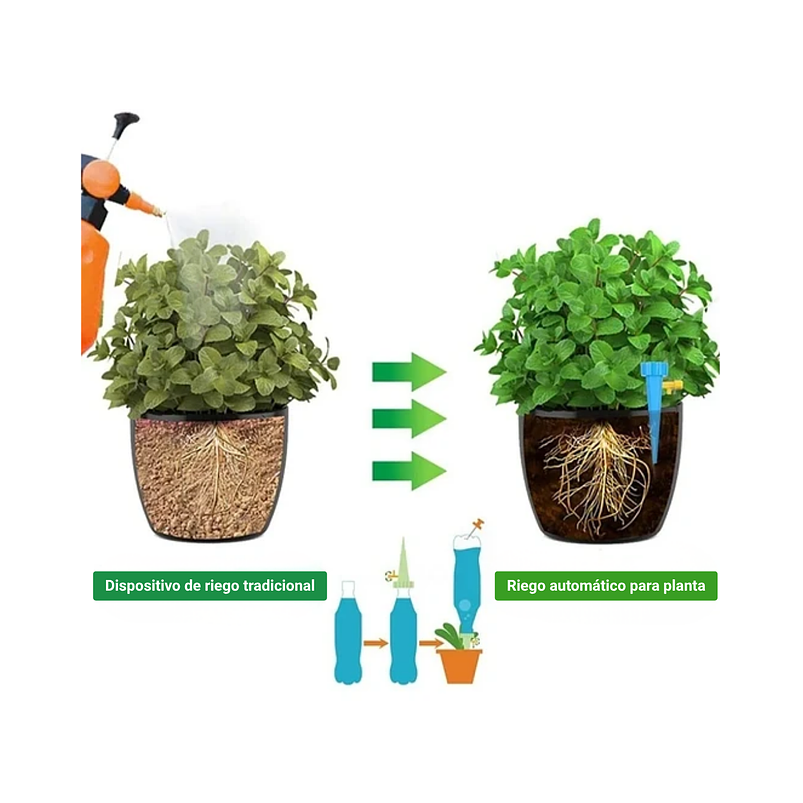 Kit Riego por Goteo Estacas para Botella x 12 Unidades Ajustable 5