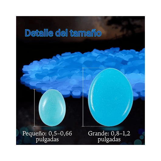 Piedras Luminosas Decoración Jardín x100 Piezas Brillan Oscuridad 20
