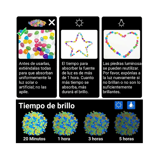 Piedras Brillantes Luminiscentes Para Jardin Pescera  x1000 Unidades 6