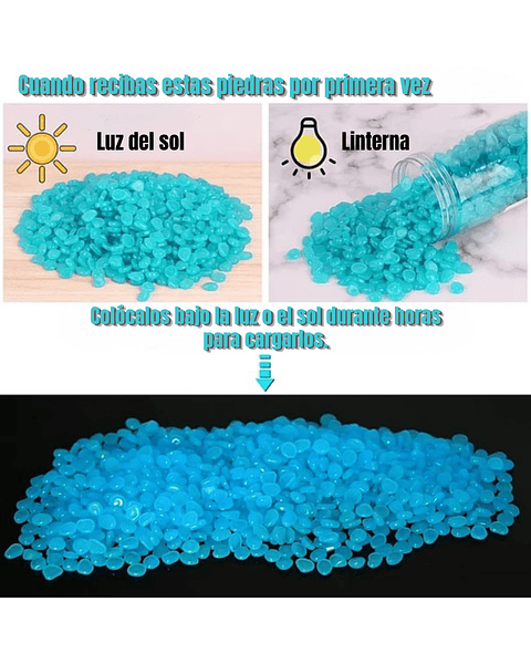Piedras Luminosas Decorativas Para Jardin de Hadas Pesceras/Acuario X1000pz