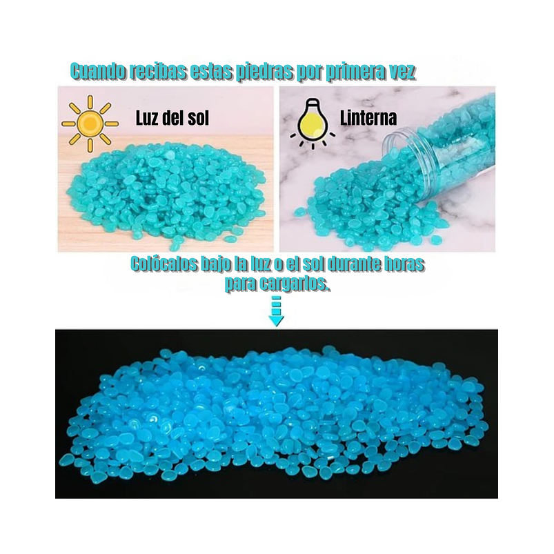 Piedras Luminosas Decorativas Para Jardin de Hadas Pesceras/Acuario X1000pz 2