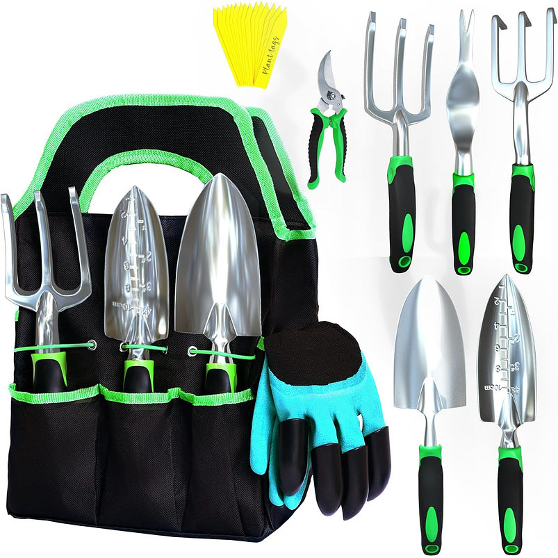 Kit Herramientas de Jardinería Huerto y Cultivo + Bolso Organizador 9